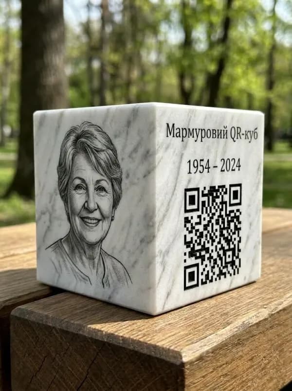 Мармуровий QR-куб